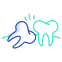 tooth implant outline color icon design