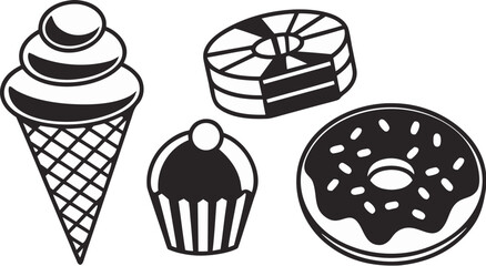 dessert and sweets vector icons ice cream candy