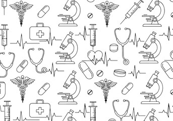 Healthcare Patterns – Monoline Outline Style