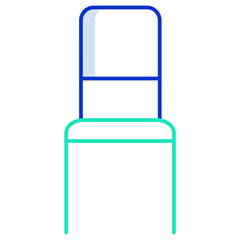chair outline color icon design
