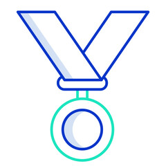 medal outline color icon design