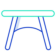 stool outline color icon design
