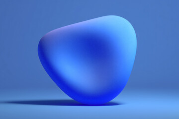 Abstract blue smooth stone on solid background