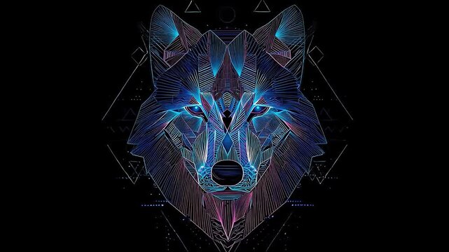 Wolf Synthwave Motion Graphics