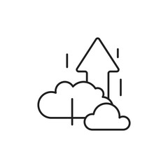 Cloud Upload Icon, Send to Cloud Storage Outline Icon