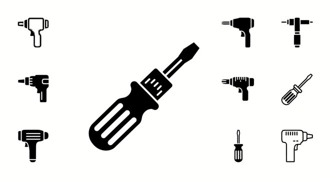Detailed illustration of a screwdriver, a common tool for various tasks.