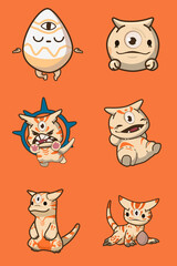 Whimsical Creature Collection Cute Monsters with Unique Eyes and Antennas