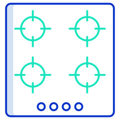 gas stove outline color icon design