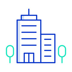 hotel outline color icon design