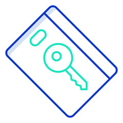 room key card outline color icon design