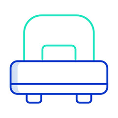 single bed outline color icon design
