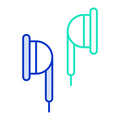 ear plug outline color icon design