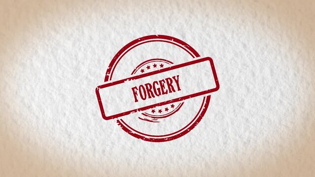 FORGERY stamp style word