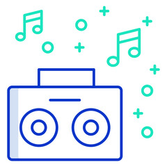 radio music outline color icon design