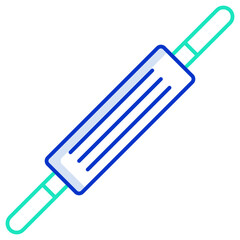 rolling pin outline color icon design