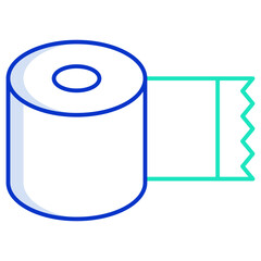tissue roll outline color icon design
