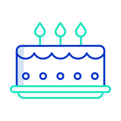birthday cake outline color icon design