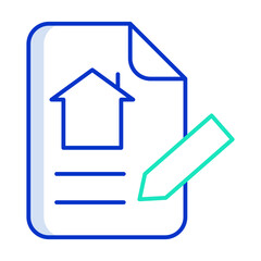 edit contract house outline color icon design