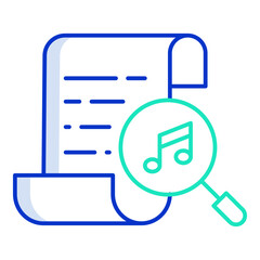 search music notes outline color icon design