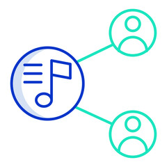 mobile share outline color icon design