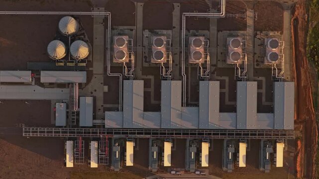 Google cloud data infrastructure seen from above at sunset