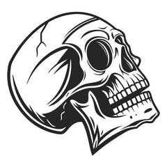 Black skull silhouette vector graphic hollow eyes