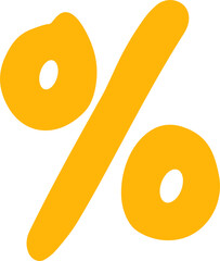 Bright yellow percentage symbol illustration representing discounts, promotions, and sales in a bold, modern flat design.