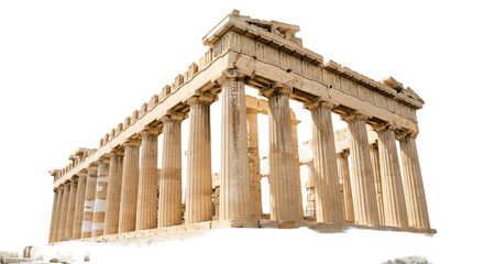 Majestic parthenon temple standing proudly against a stark black background showcasing ancient greek architecture