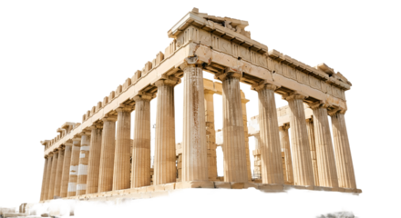 Majestic parthenon temple standing proudly against a stark black background showcasing ancient greek architecture