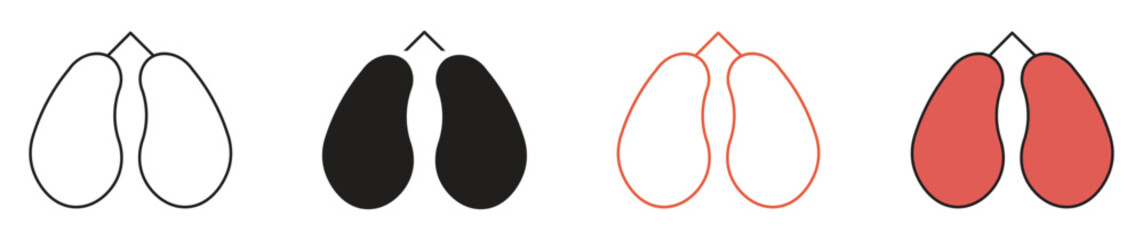 Tonsil icon set . Tonsillitis symbol, vector Illustration .