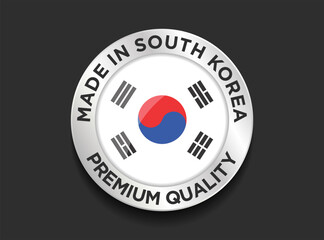 Made in the South Korea labels icon, made in the South Korea logo, South Korea flag , South Korea product emblem