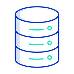 database outline color icon design