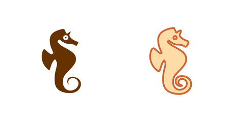 Obraz premium Sea Horse Vector Icon
