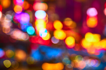 Blurred Neon Bokeh Lights Texture Vibrant Abstract Nightlife Las Vegas Strip