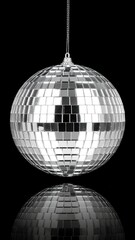 Reflective disco ball, hanging, mirrored squares