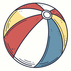 Beach ball icon red blue yellow pattern clean vector