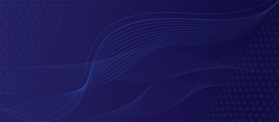 Blue Abstract Wave Background – Futuristic Flow Lines, Digital Technology Pattern, Gradient Curves for Modern Website, Presentation, Banner, and Graphic Design Templates