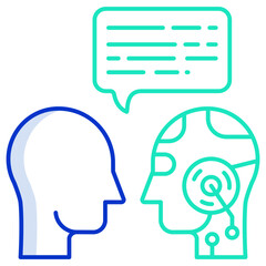 bot to human chat outline color icon design