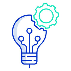 tech innovation outline color icon design