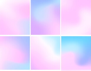 Fototapeta premium Nine square, pastel-toned, soft gradient backgrounds