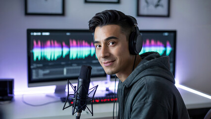 Podcaster in Studio