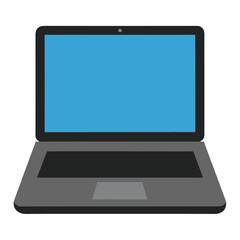 Modern Laptop Vector Illustration on White Background