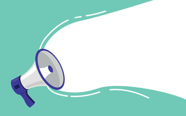 Megaphone vector illustration. Concept of join us, job vacancy and announcement for website and promotion banners. Vector illustration in flat design