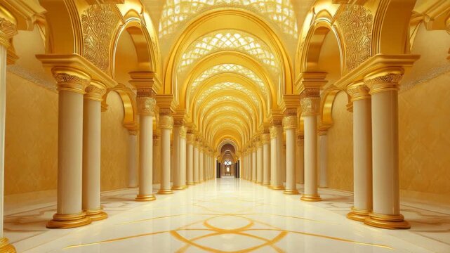 Luxury Arabic palace hall interior
