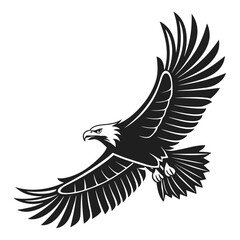 Black eagle in flight logo graphic bird flying