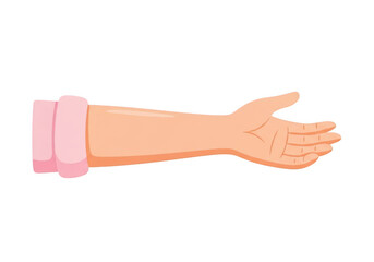 Hand outstretched isolated on transparent background, offering help, support, or assistance