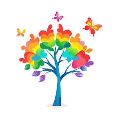 Fototapeta premium abstract tree with colorful leaves