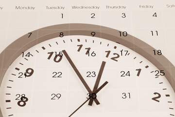 Fototapeta premium Clock and calendar composite
