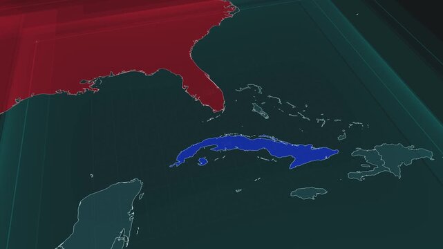 Zoom in to the map of Straits of Florida with text, textless