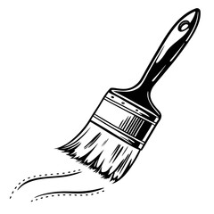 Black paintbrush with stroke on white background vector